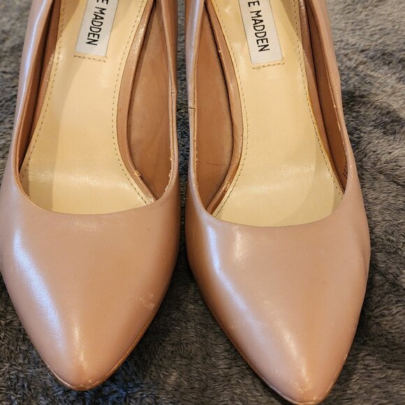 Steve Madden Nude Pointed-Toe Stiletto Pumps – Size 9  Classic nude - Picture 7 of 10